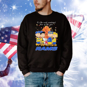 Snoopy The Peanuts Los Angeles Rams It’s The Most Wonderful Time Of The Year T-Shirt